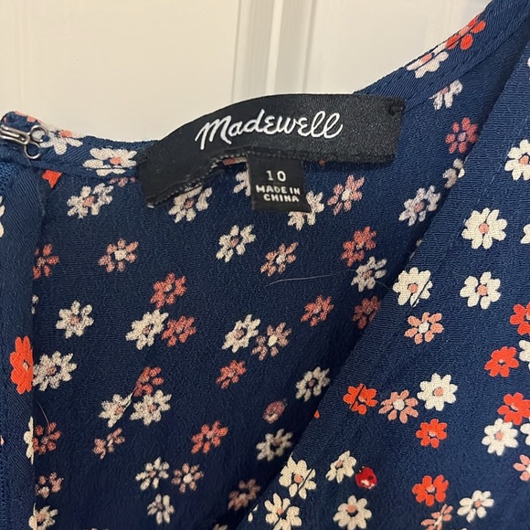 NWOT Madewell Navy Blue Flower Dress-Size 10 - Picture 5 of 16